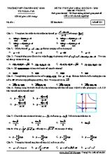 Đề thi thử lần 2 môn Toán Lớp 12 - Mã đề 201 - Năm học 2019-2020 - Trường THPT chuyên Bắc Ninh (Có đáp án)